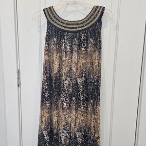 Elegant Swing Dress in Black and Gold